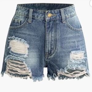 Trendy Distressed Denim Shorts